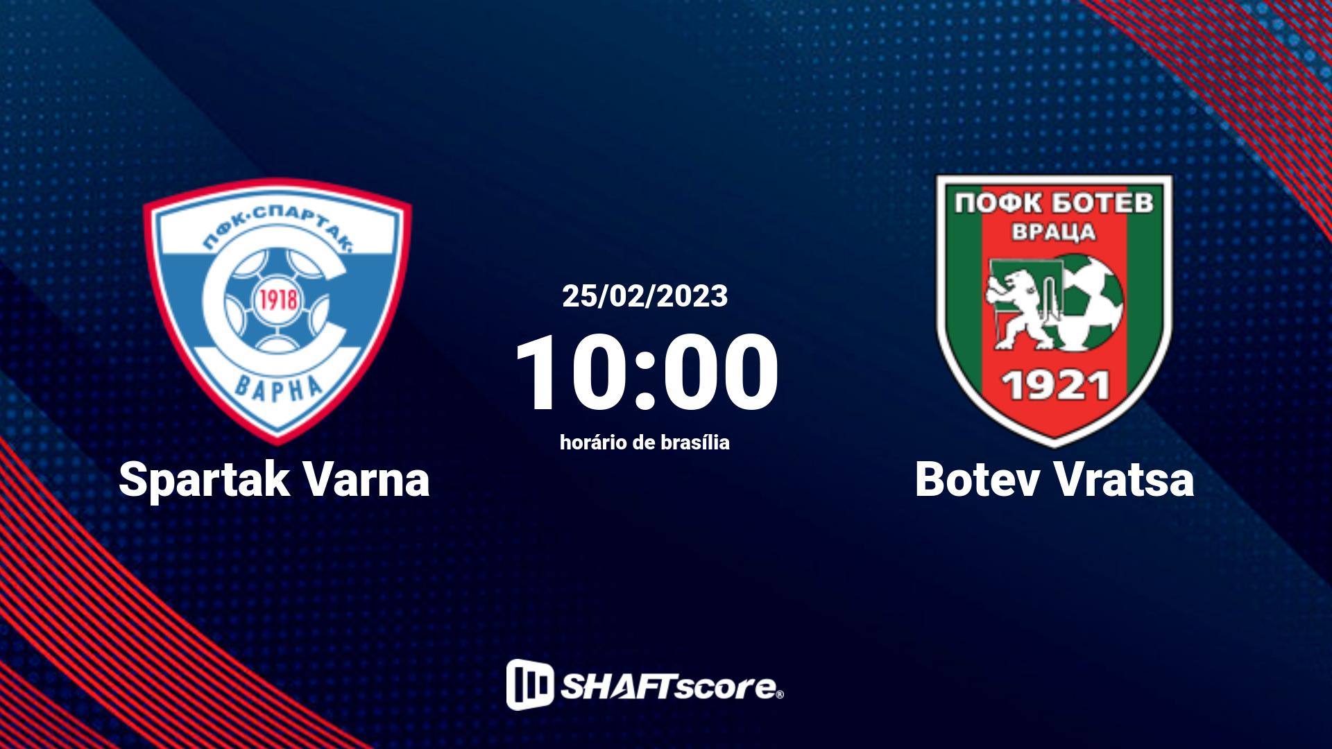 Estatísticas do jogo Spartak Varna vs Botev Vratsa 25.02 10:00