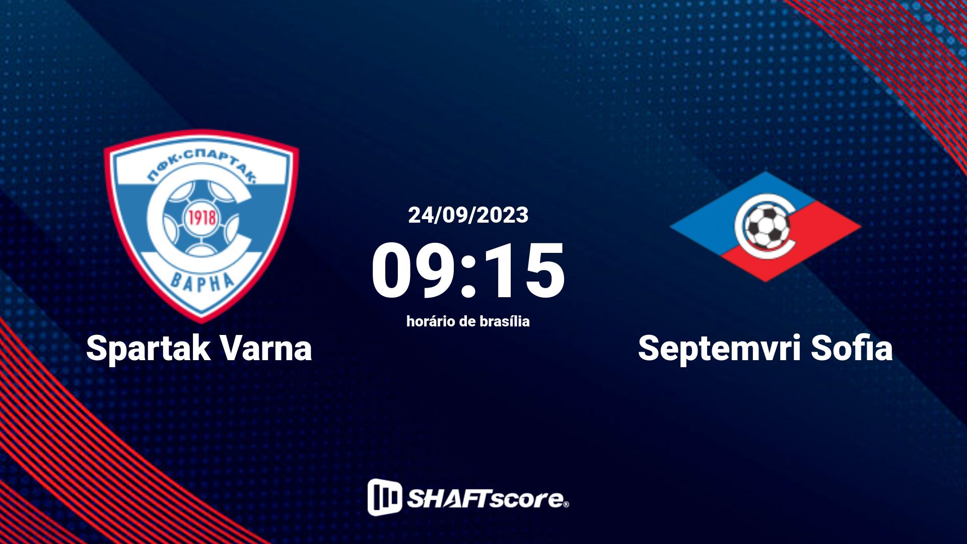 Estatísticas do jogo Spartak Varna vs Septemvri Sofia 24.09 09:15