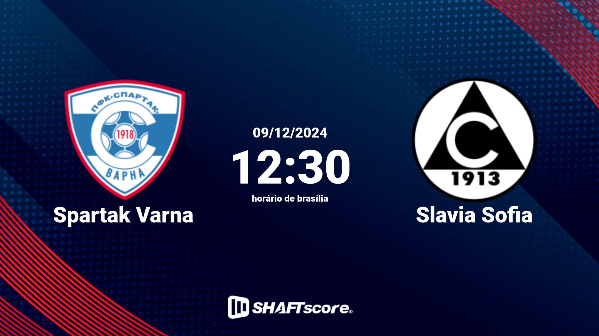 Estatísticas do jogo Spartak Varna vs Slavia Sofia 09.12 12:30