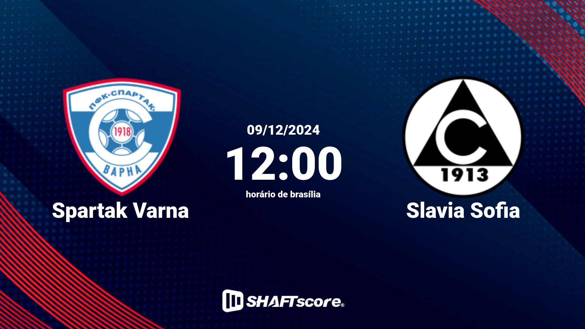 Estatísticas do jogo Spartak Varna vs Slavia Sofia 09.12 12:00