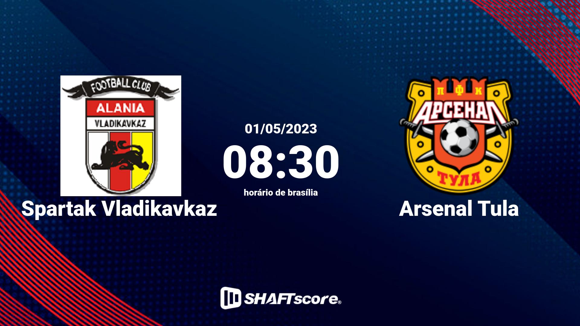 Estatísticas do jogo Spartak Vladikavkaz vs Arsenal Tula 01.05 08:30