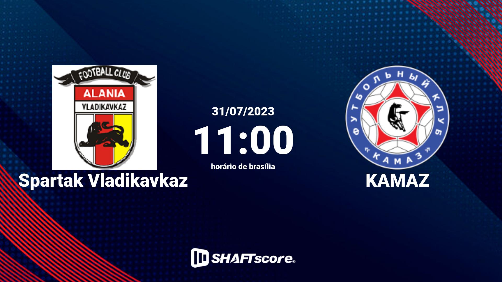 Estatísticas do jogo Spartak Vladikavkaz vs KAMAZ 31.07 11:00