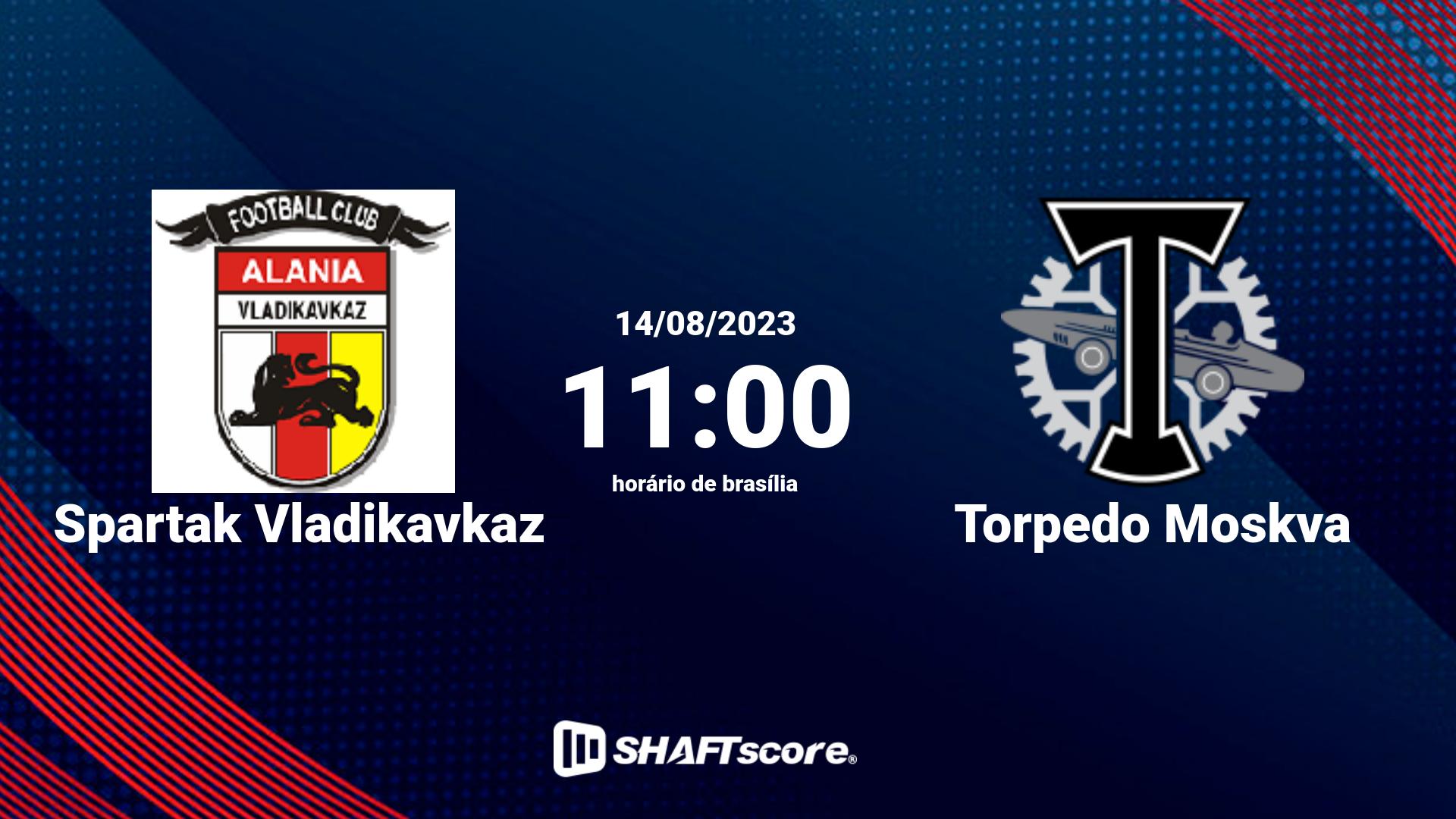 Estatísticas do jogo Spartak Vladikavkaz vs Torpedo Moskva 14.08 11:00