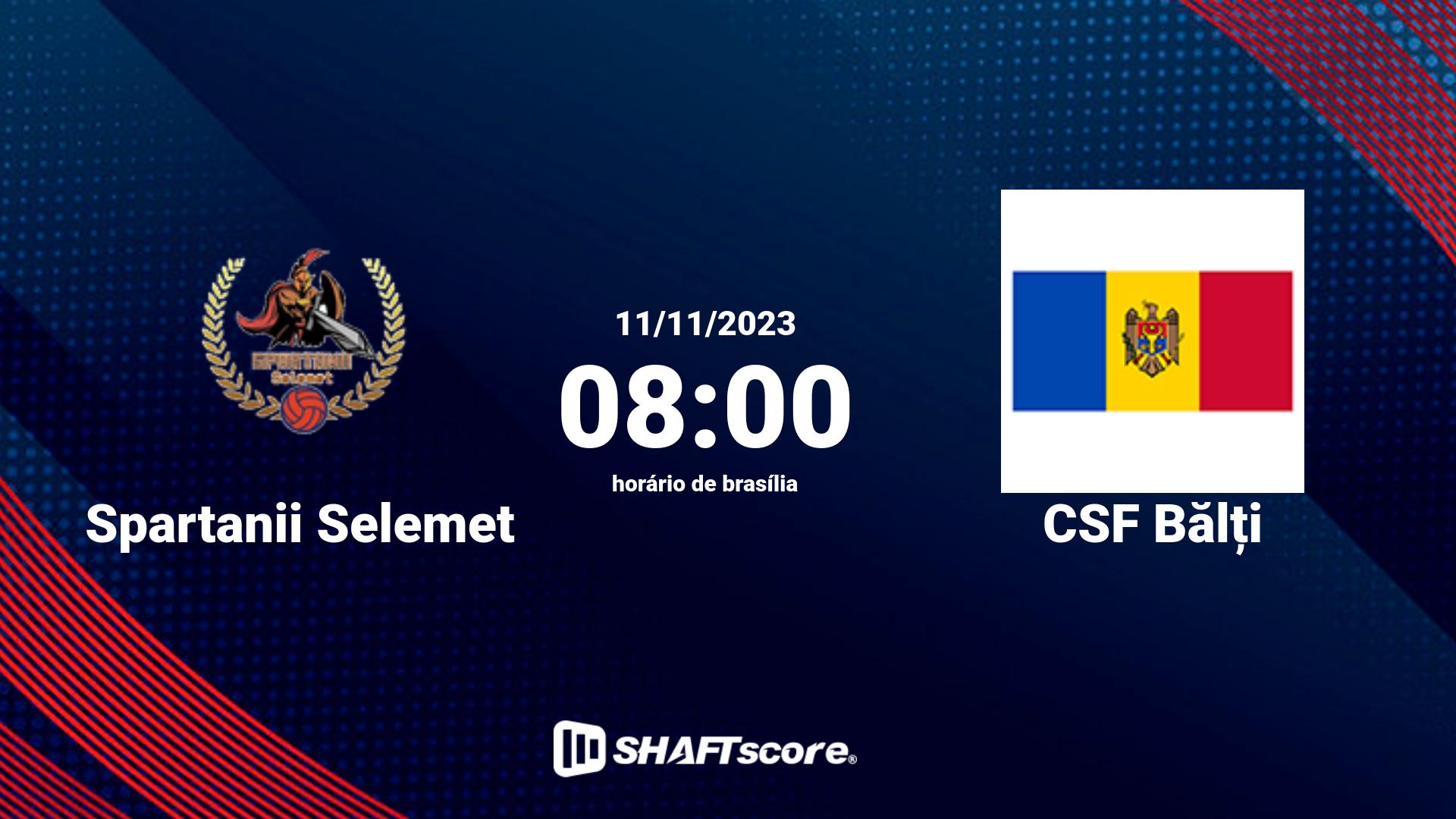 Estatísticas do jogo Spartanii Selemet vs CSF Bălți 11.11 08:00