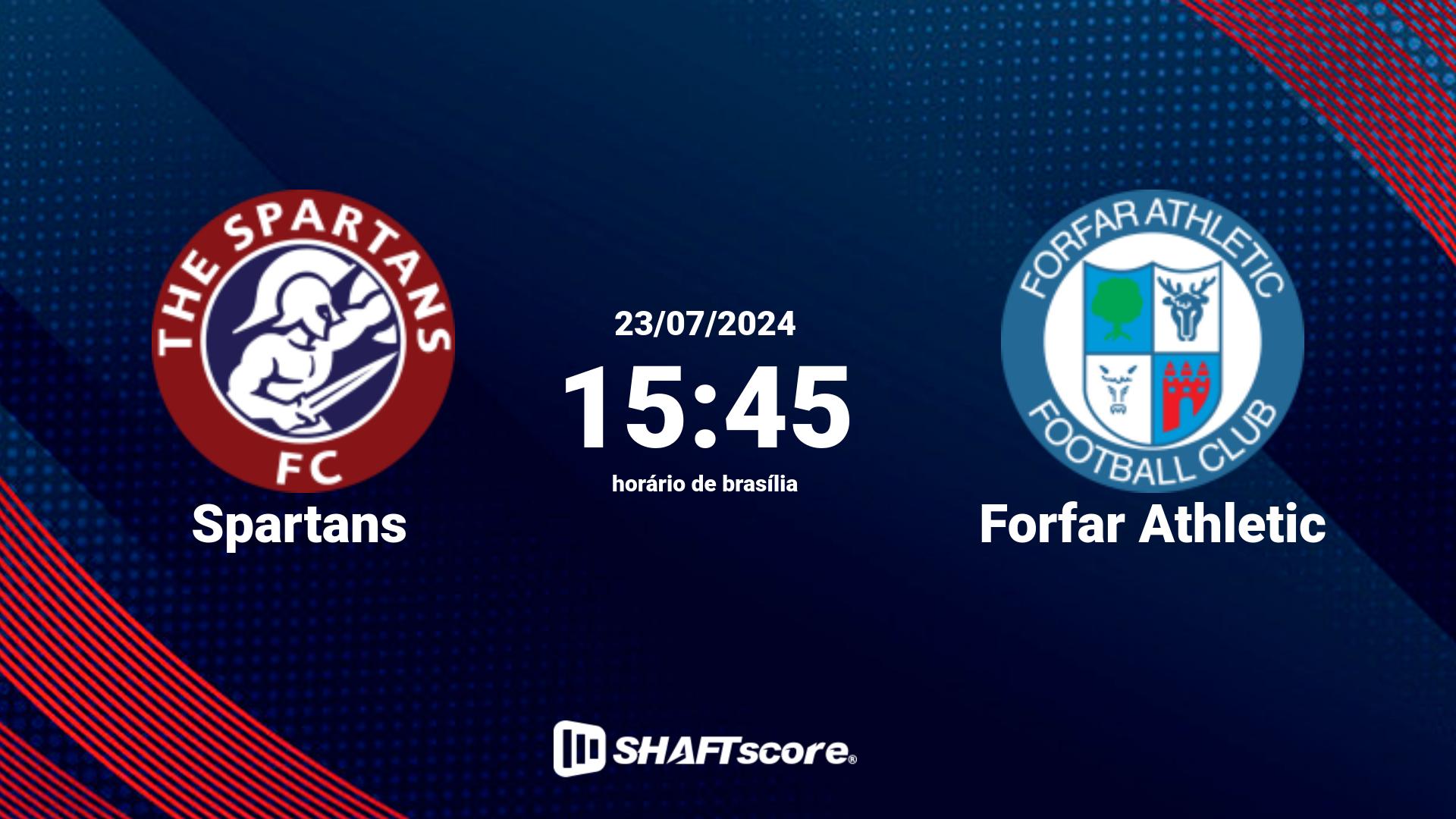 Estatísticas do jogo Spartans vs Forfar Athletic 23.07 15:45