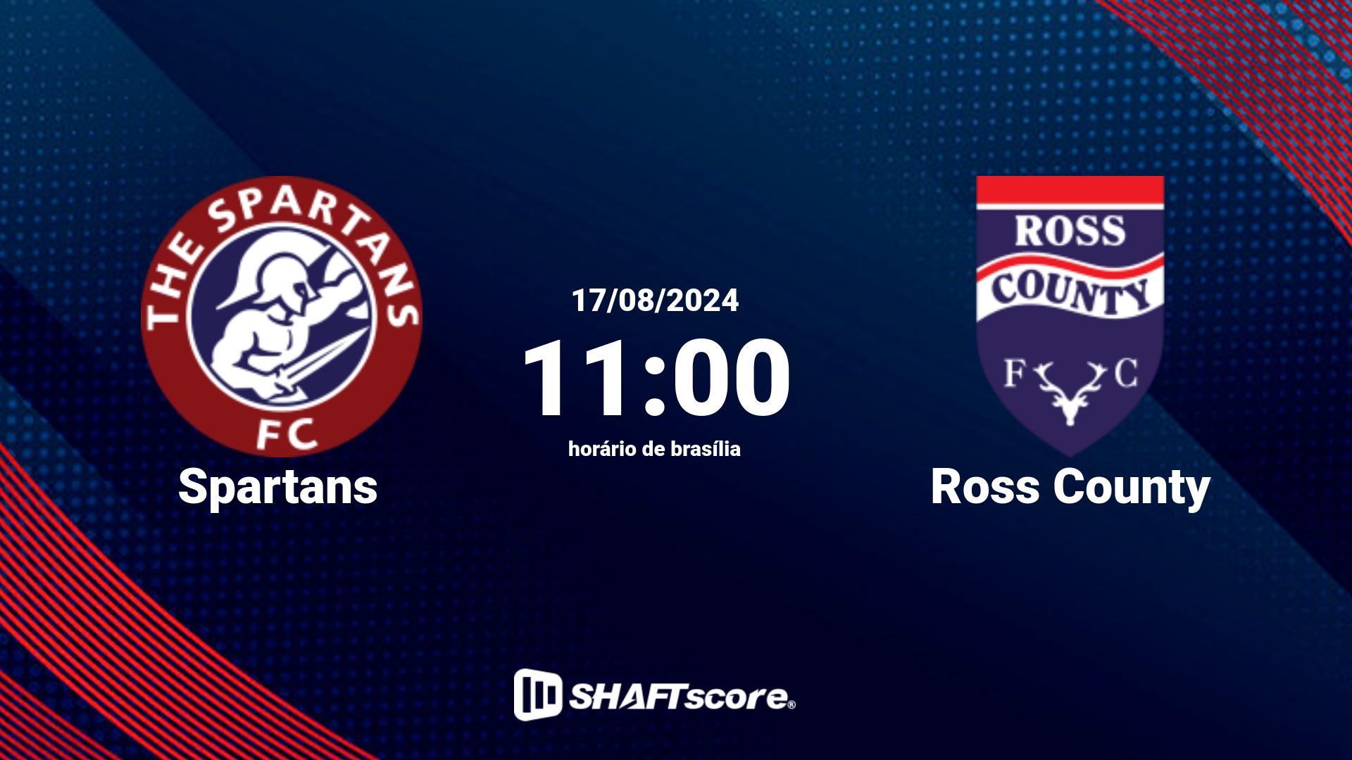 Estatísticas do jogo Spartans vs Ross County 17.08 11:00