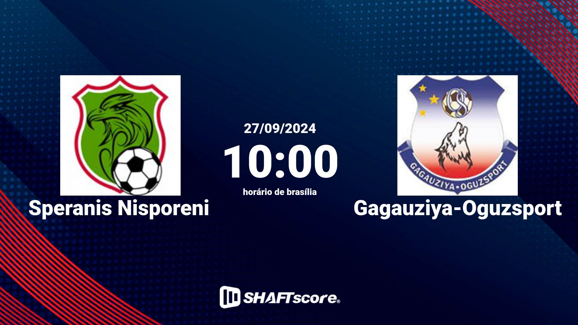 Estatísticas do jogo Speranis Nisporeni vs Gagauziya-Oguzsport 27.09 10:00