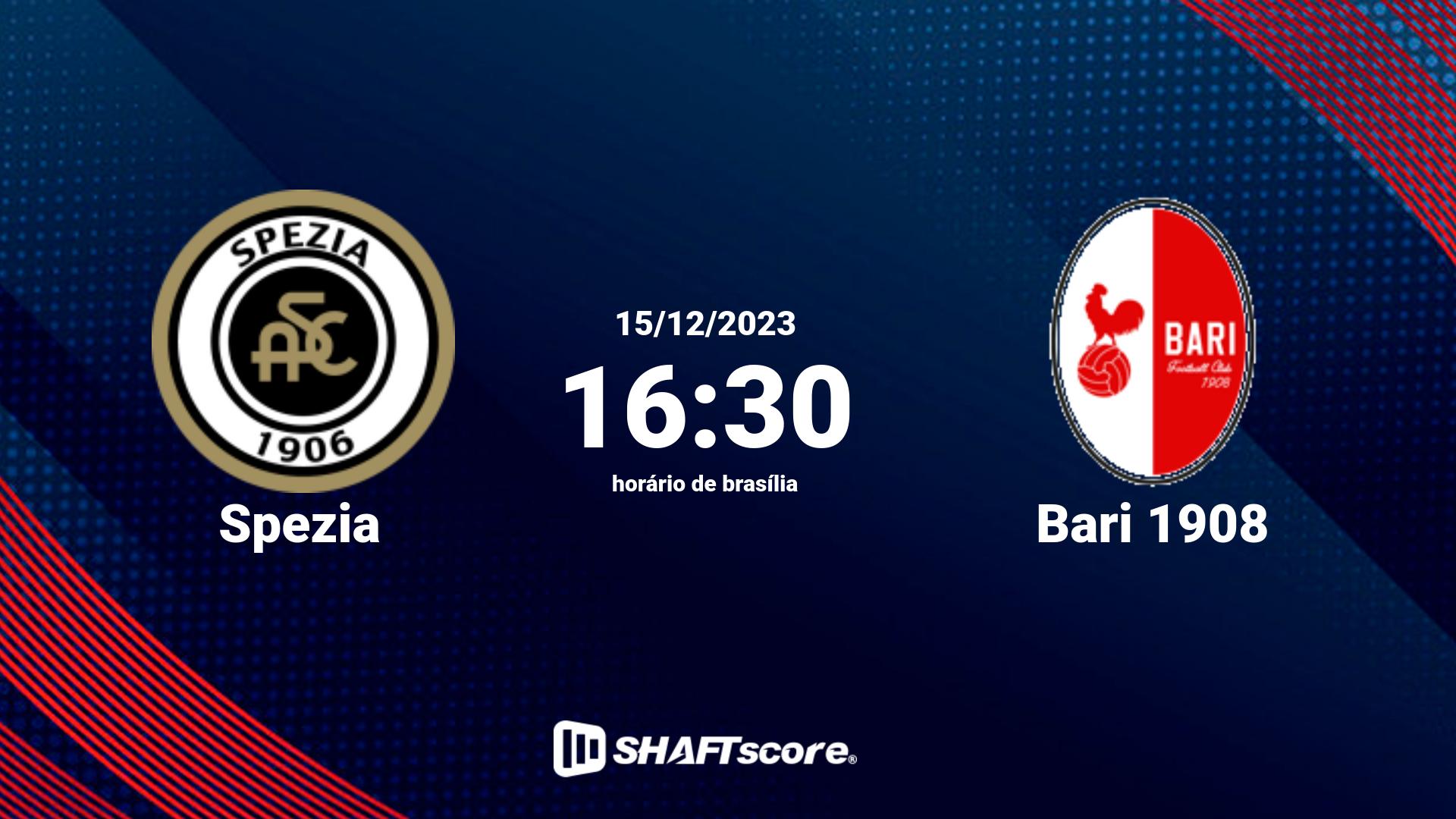 Estatísticas do jogo Spezia vs Bari 1908 15.12 16:30