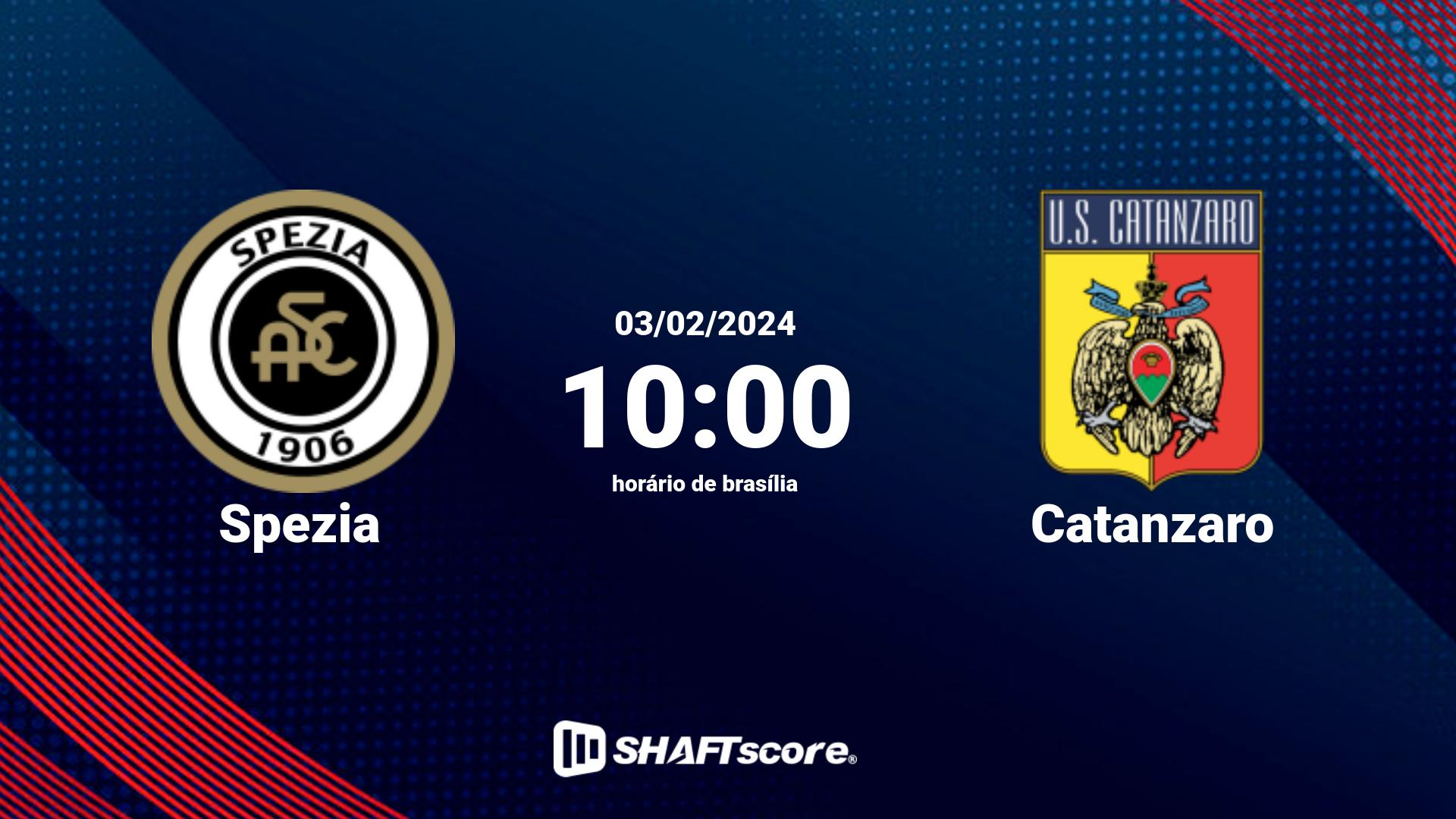 Estatísticas do jogo Spezia vs Catanzaro 03.02 10:00