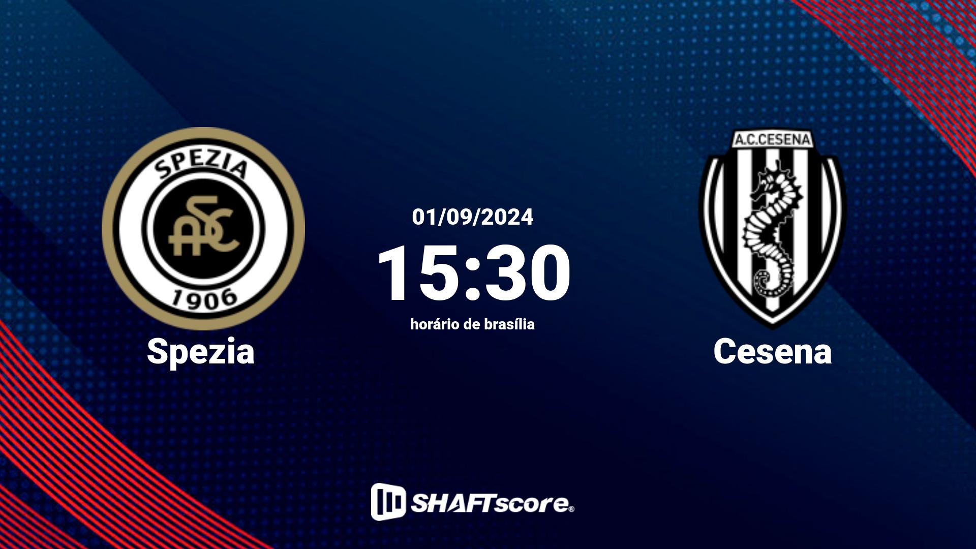 Estatísticas do jogo Spezia vs Cesena 01.09 15:30