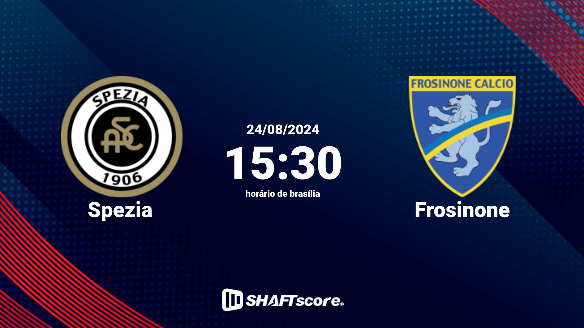 Estatísticas do jogo Spezia vs Frosinone 24.08 15:30