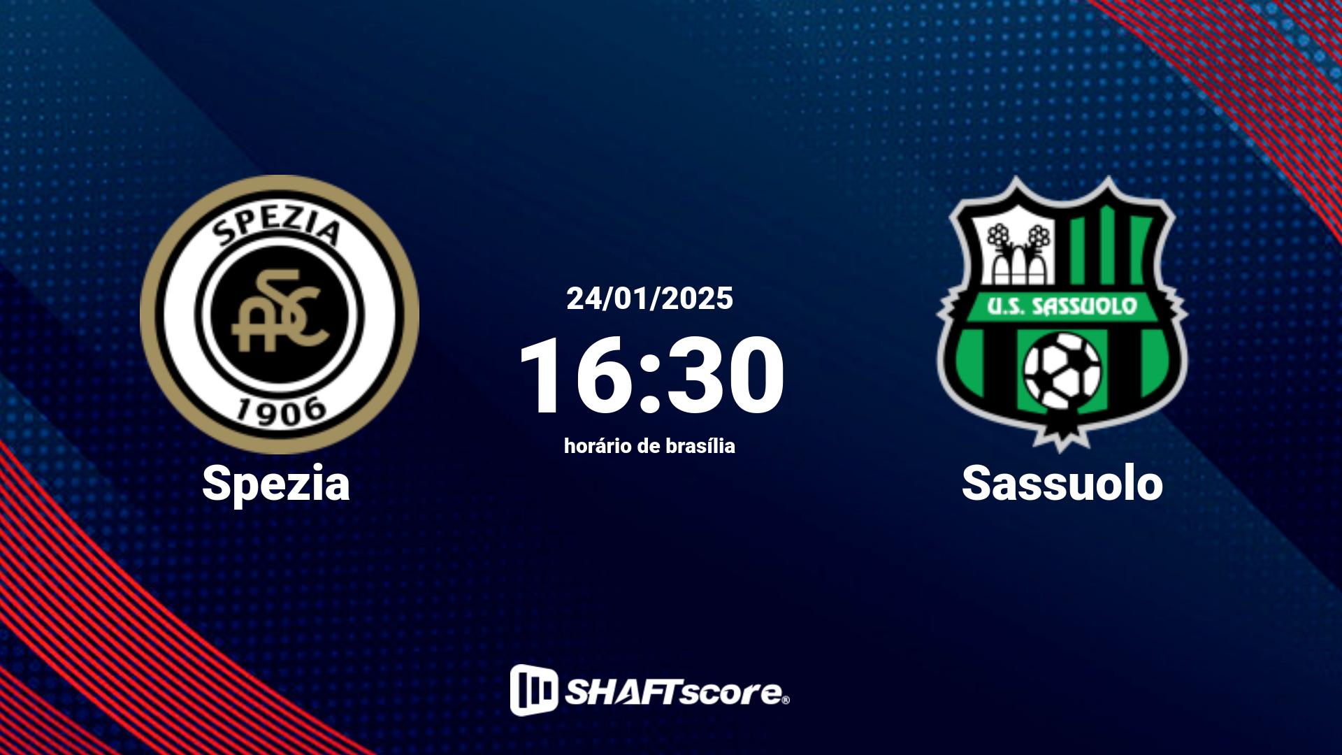 Estatísticas do jogo Spezia vs Sassuolo 24.01 16:30