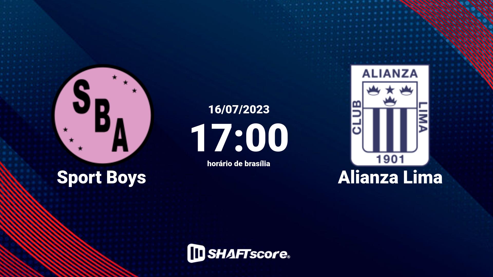 Estatísticas do jogo Sport Boys vs Alianza Lima 16.07 17:00