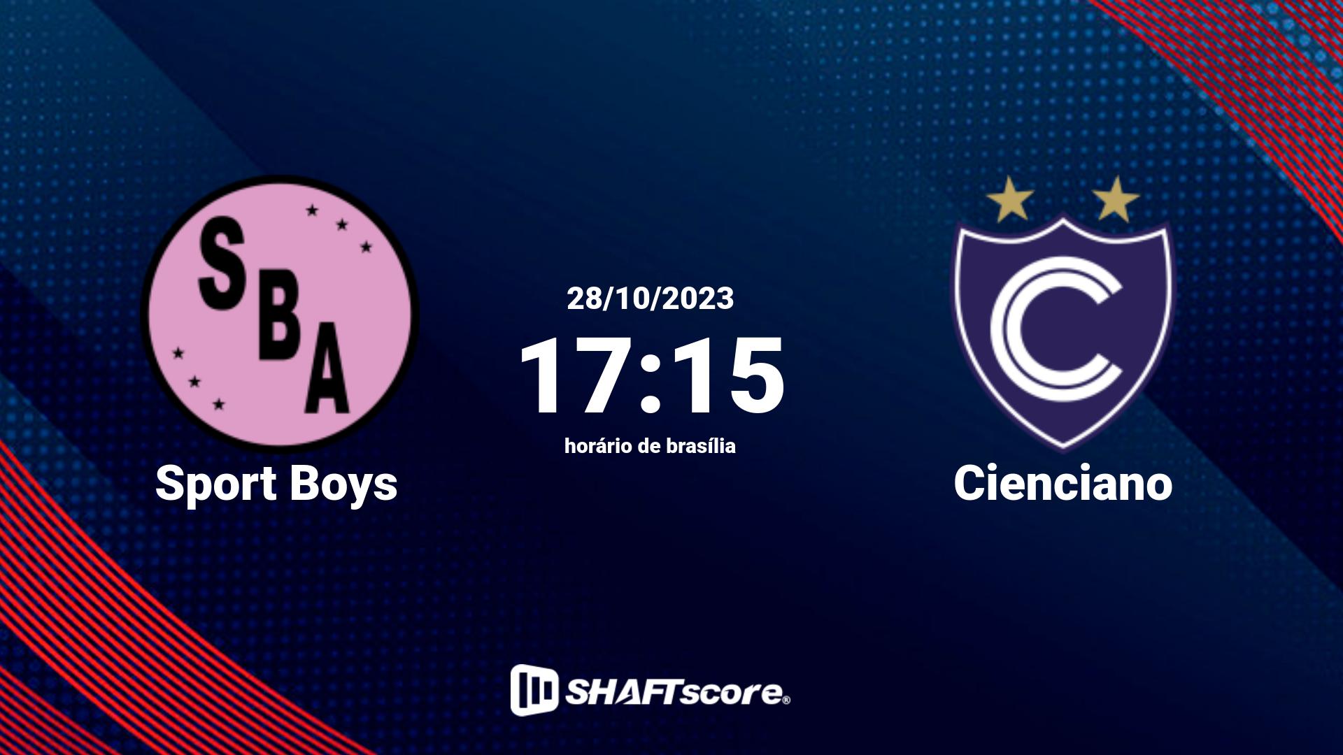 Estatísticas do jogo Sport Boys vs Cienciano 28.10 17:15