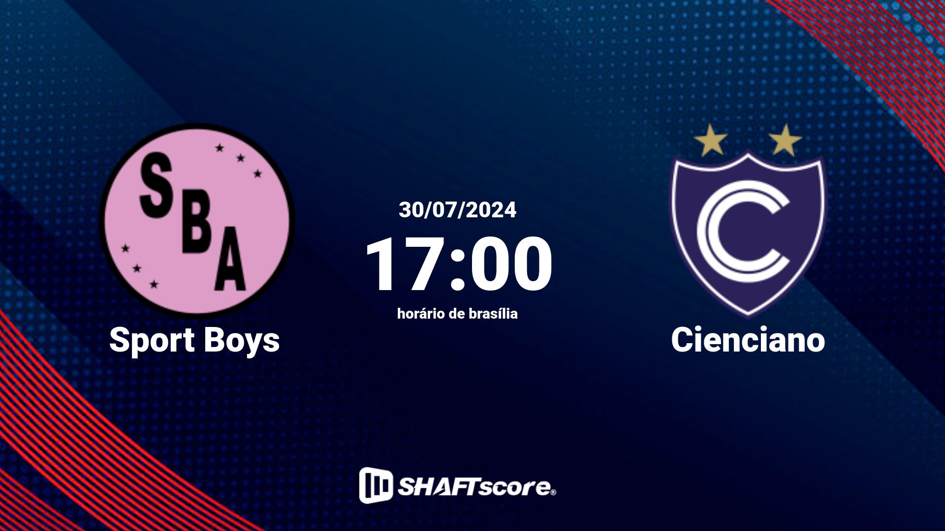 Estatísticas do jogo Sport Boys vs Cienciano 30.07 17:00