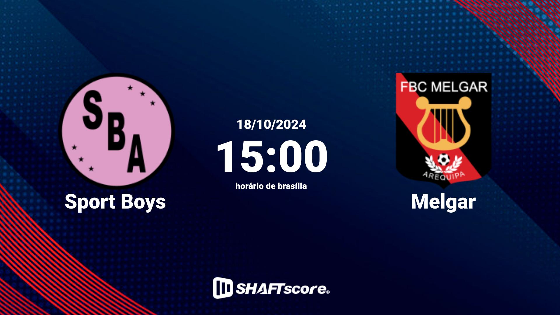 Estatísticas do jogo Sport Boys vs Melgar 18.10 15:00