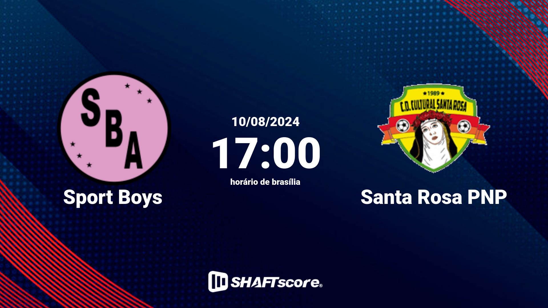 Estatísticas do jogo Sport Boys vs Santa Rosa PNP 10.08 17:00