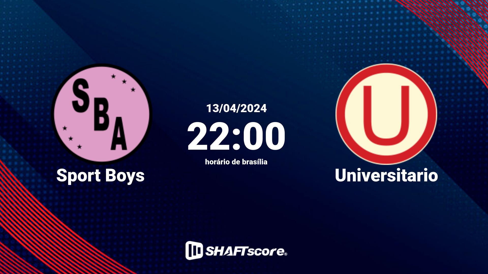 Estatísticas do jogo Sport Boys vs Universitario 13.04 22:00