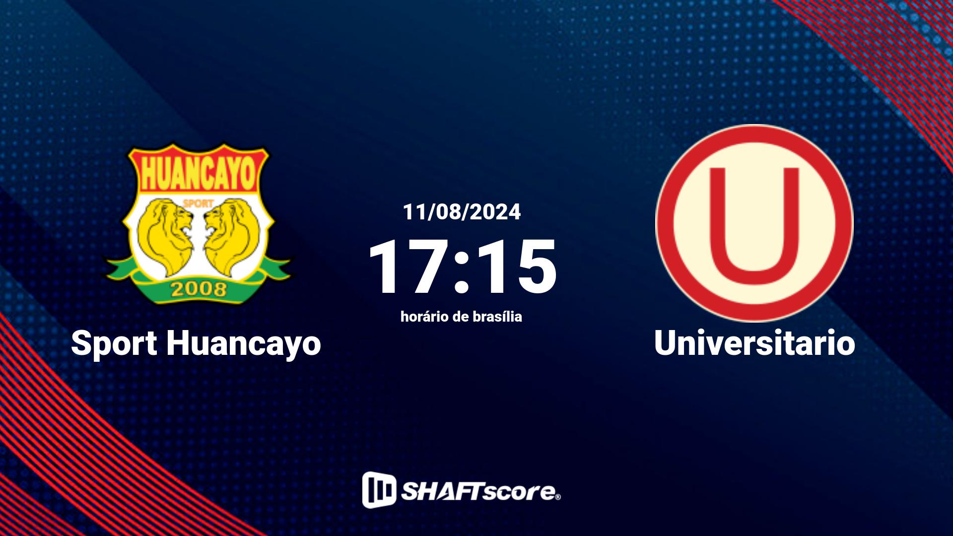 Estatísticas do jogo Sport Huancayo vs Universitario 11.08 17:15