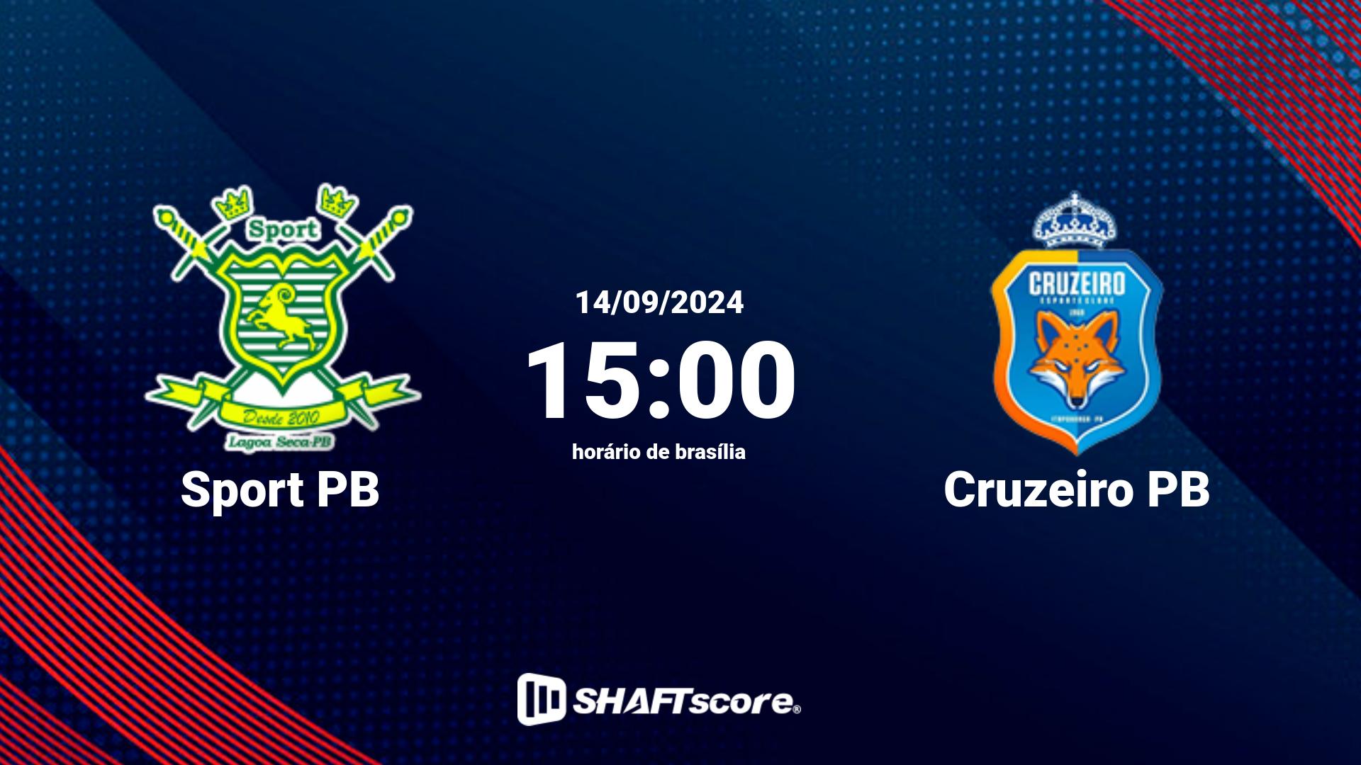 Estatísticas do jogo Sport PB vs Cruzeiro PB 14.09 15:00