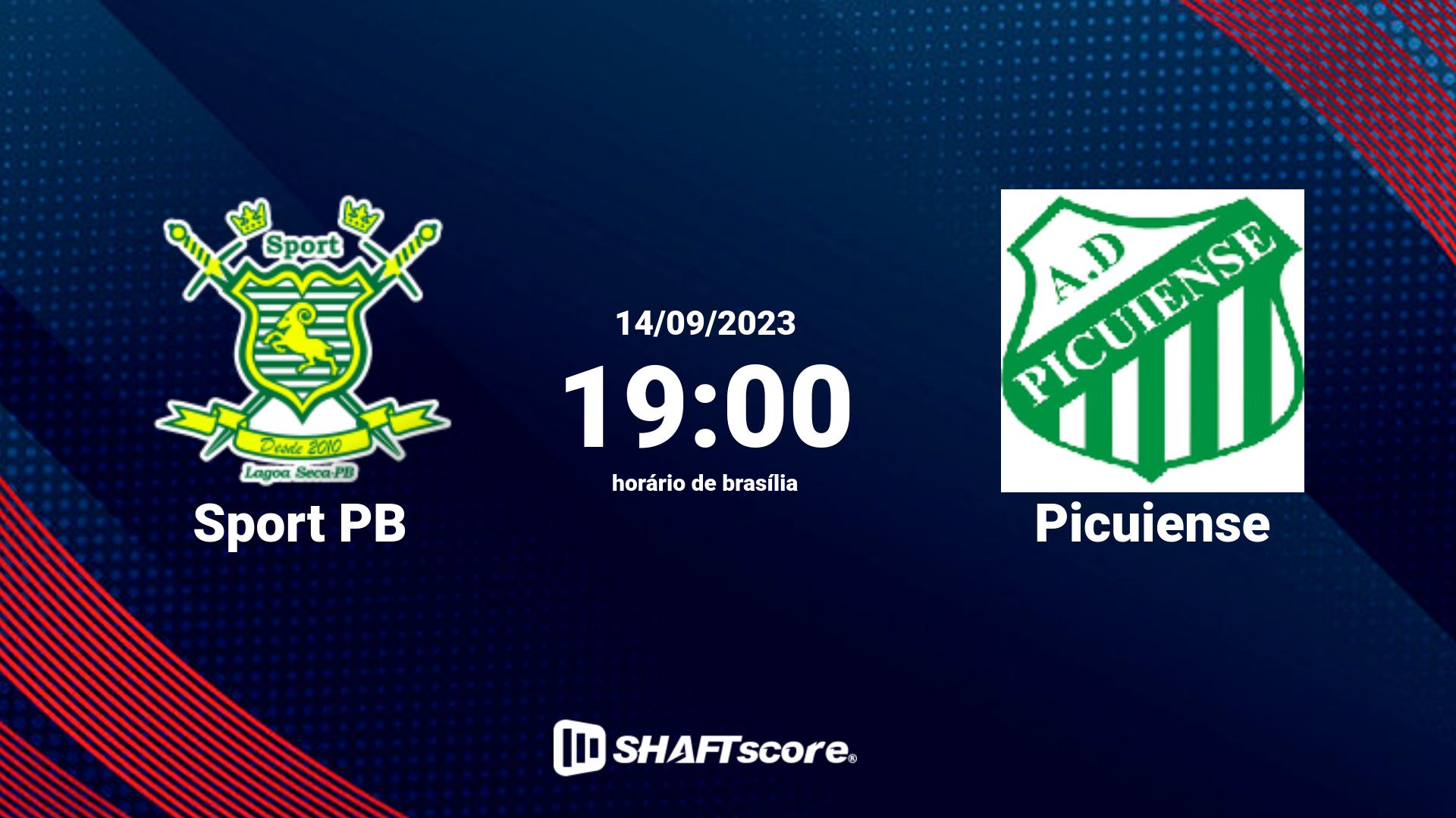 Estatísticas do jogo Sport PB vs Picuiense 14.09 19:00