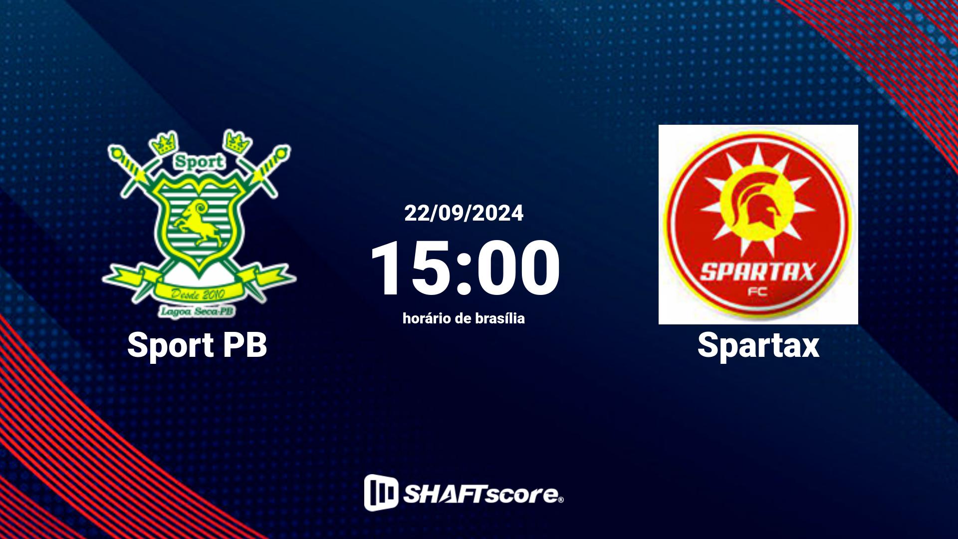 Estatísticas do jogo Sport PB vs Spartax 22.09 15:00