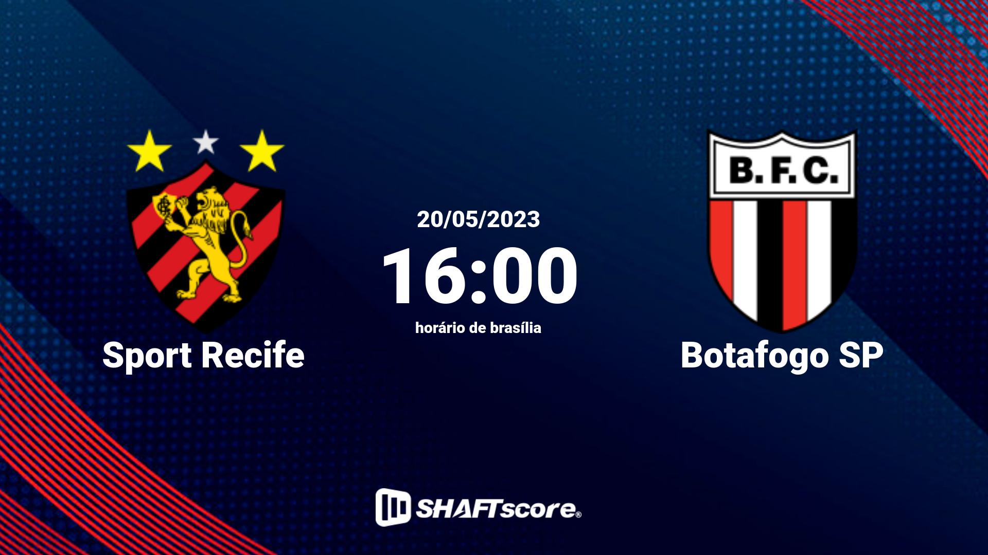 Estatísticas do jogo Sport Recife vs Botafogo SP 20.05 16:00