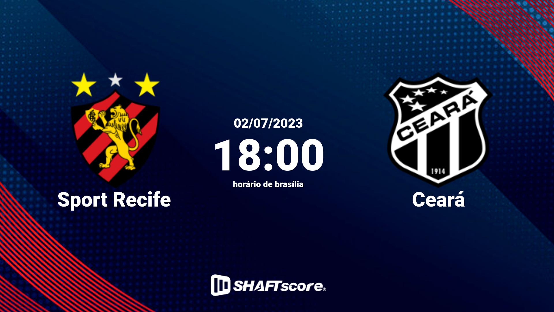 Estatísticas do jogo Sport Recife vs Ceará 02.07 18:00