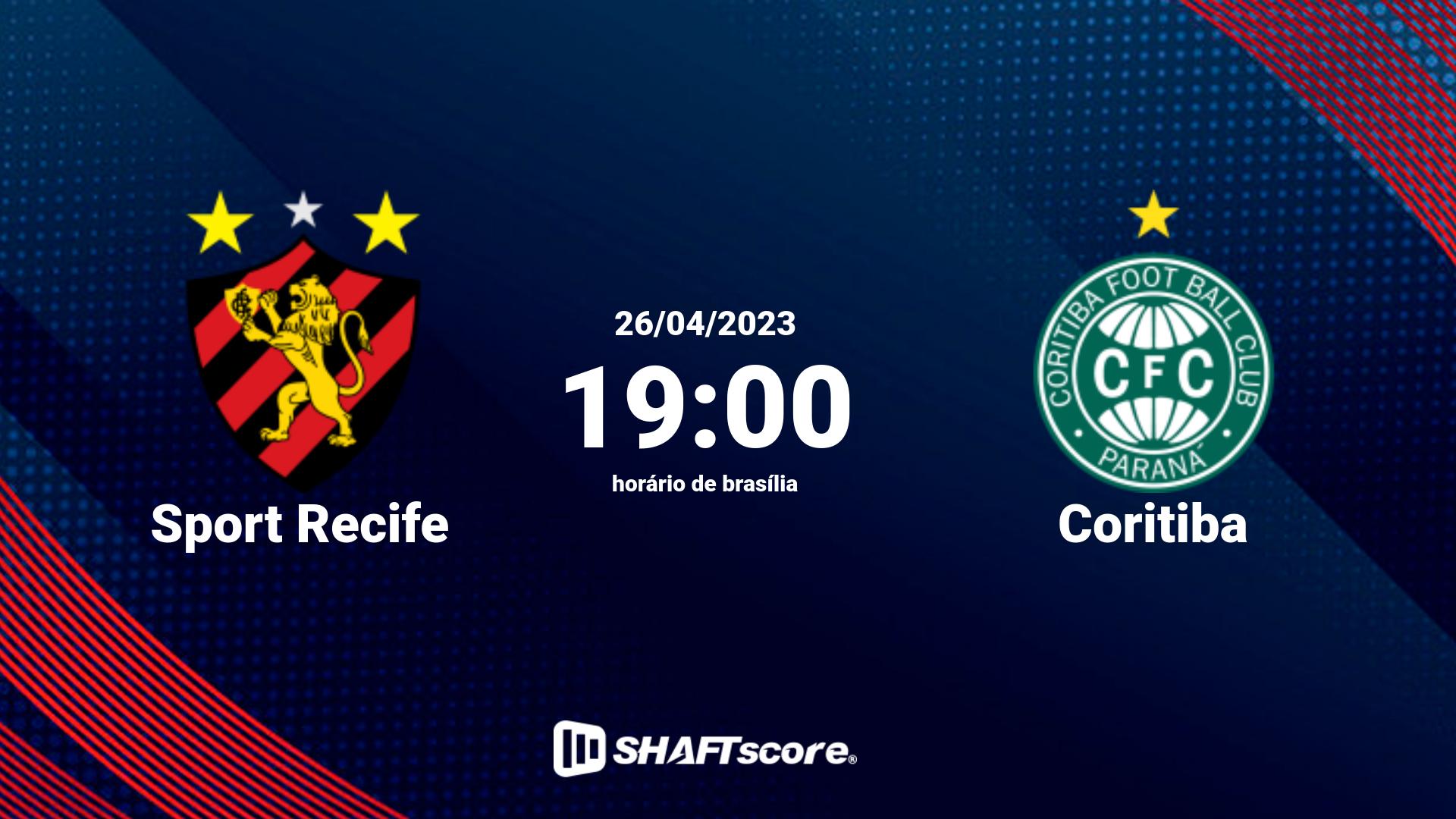 Estatísticas do jogo Sport Recife vs Coritiba 26.04 19:00