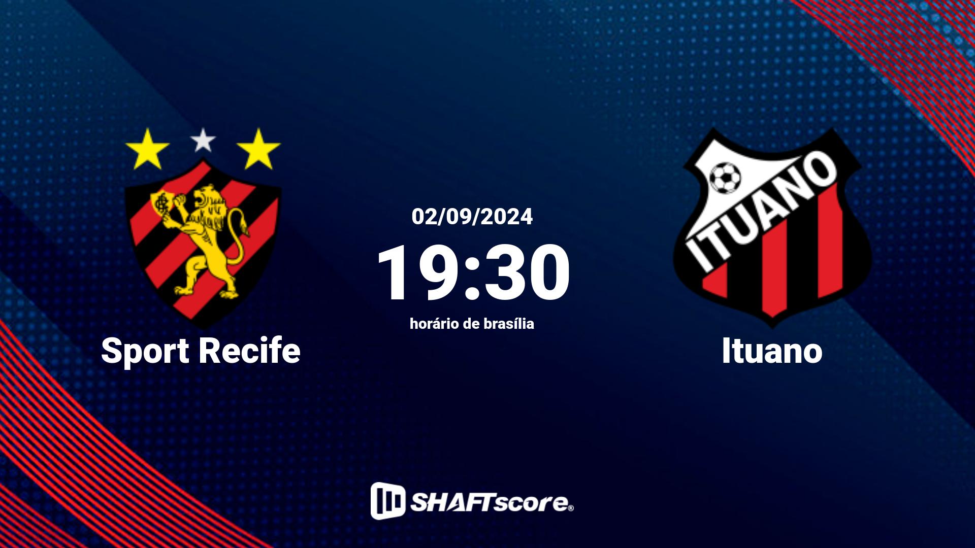 Estatísticas do jogo Sport Recife vs Ituano 02.09 19:30