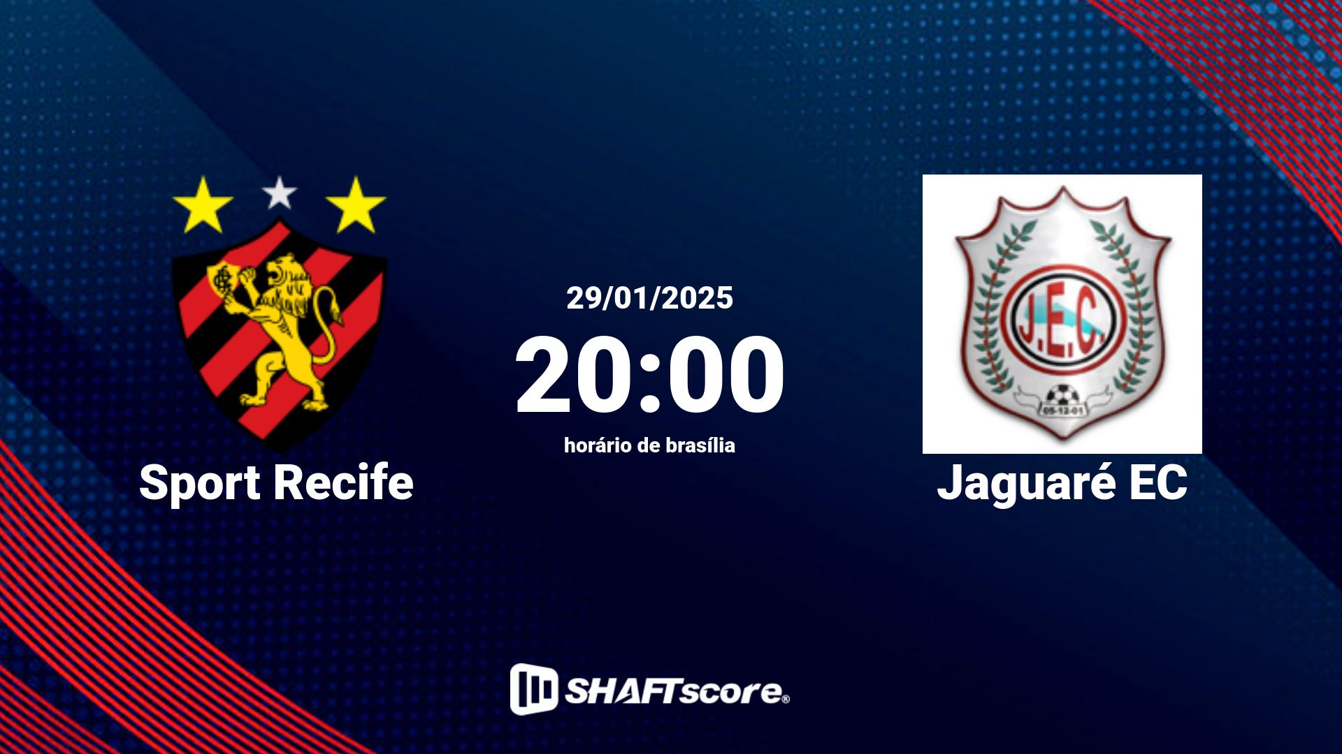 Estatísticas do jogo Sport Recife vs Jaguaré EC 29.01 20:00