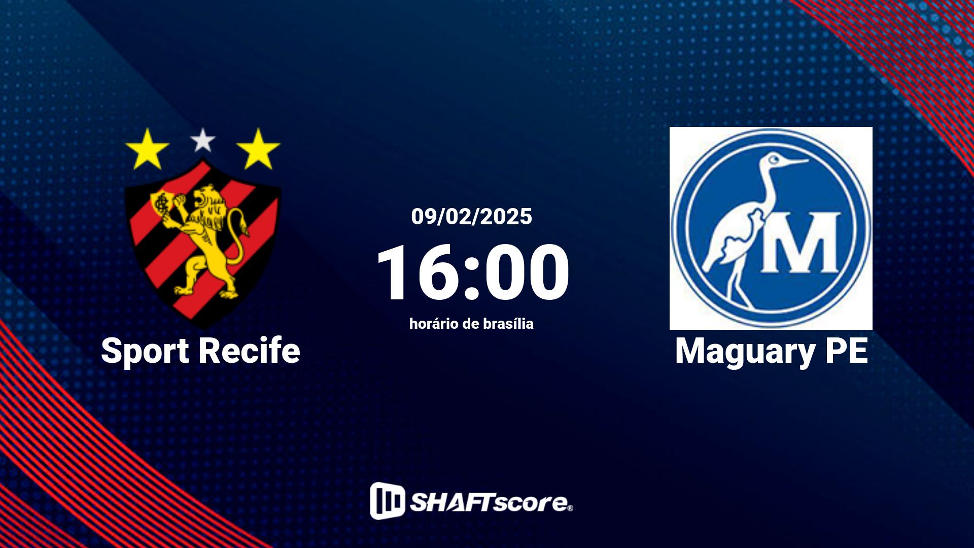 Estatísticas do jogo Sport Recife vs Maguary PE 09.02 16:00