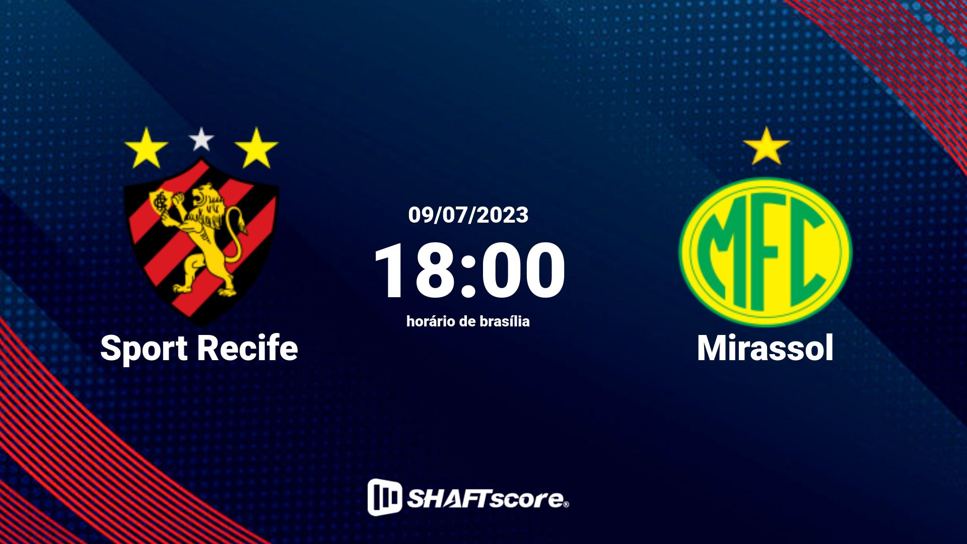 Estatísticas do jogo Sport Recife vs Mirassol 09.07 18:00