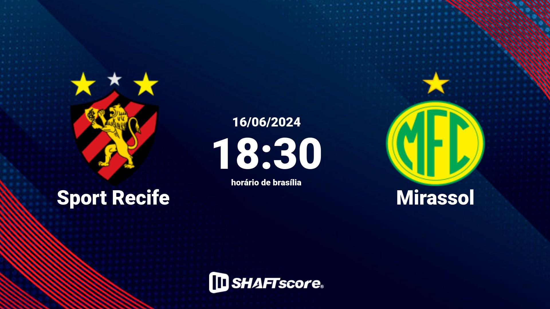 Estatísticas do jogo Sport Recife vs Mirassol 16.06 18:30