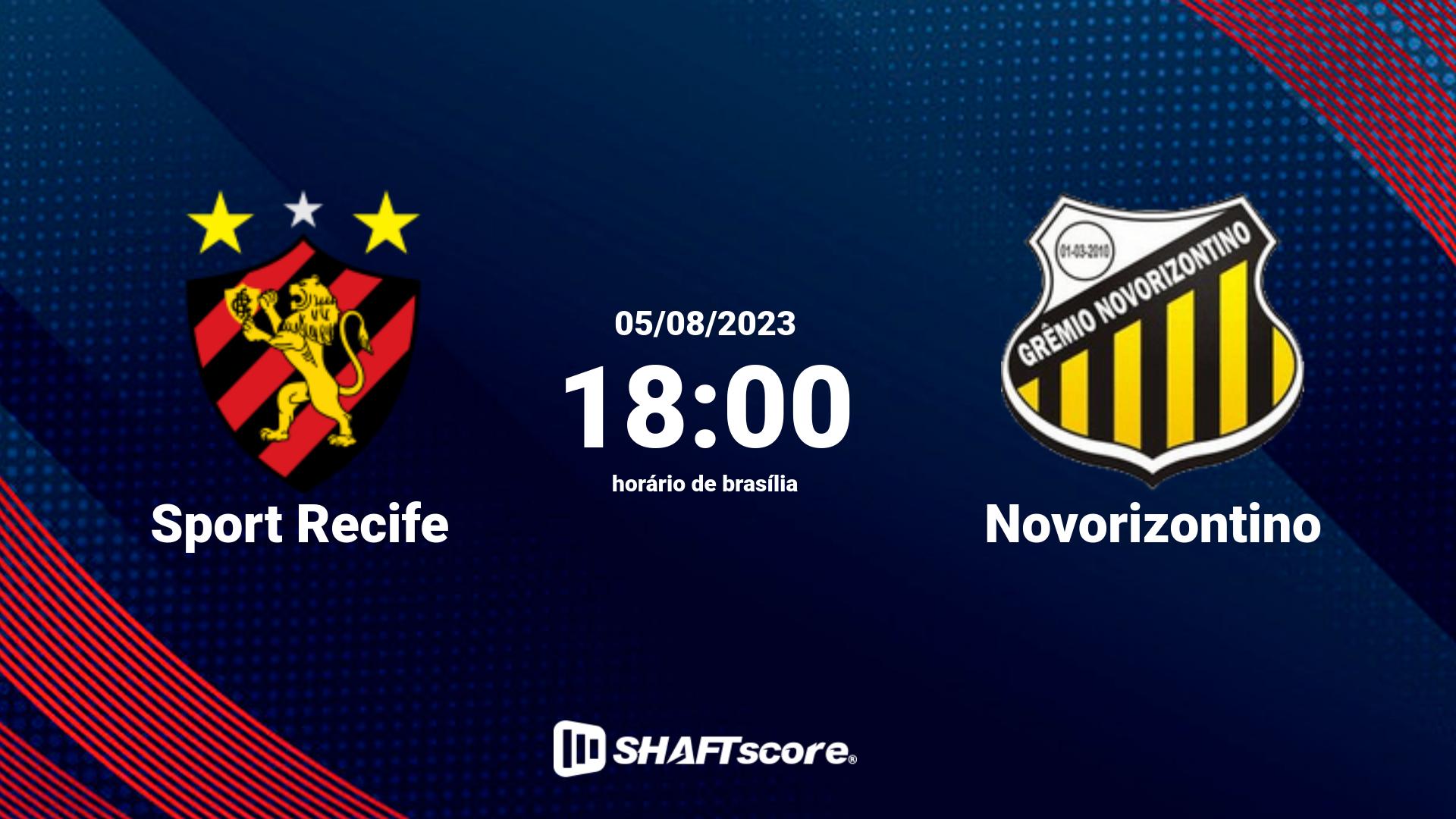 Estatísticas do jogo Sport Recife vs Novorizontino 05.08 18:00