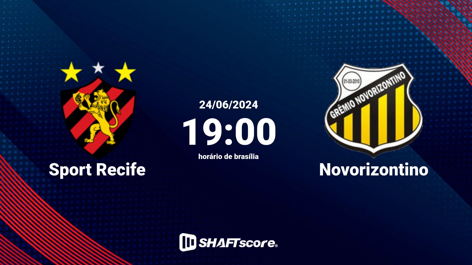 Estatísticas do jogo Sport Recife vs Novorizontino 24.06 19:00