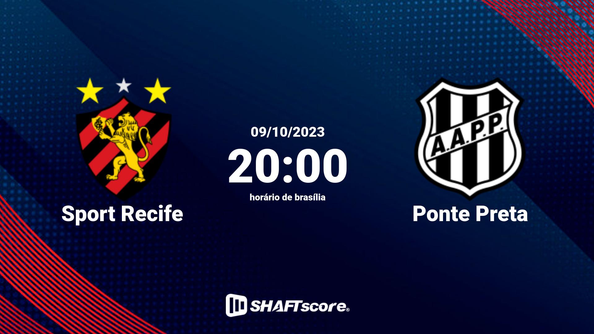 Estatísticas do jogo Sport Recife vs Ponte Preta 09.10 20:00