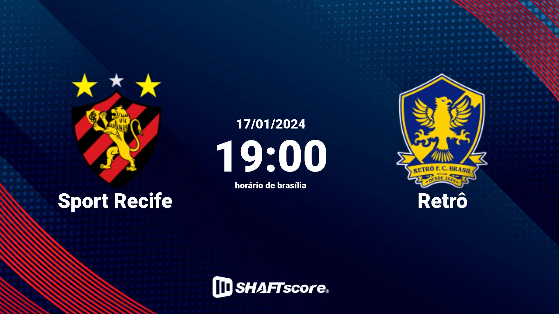 Estatísticas do jogo Sport Recife vs Retrô 17.01 19:00