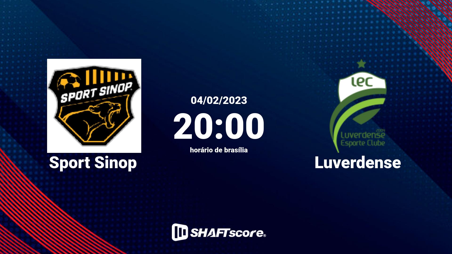 Estatísticas do jogo Sport Sinop vs Luverdense 04.02 20:00