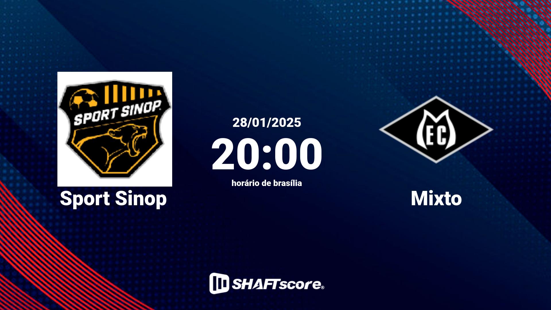 Estatísticas do jogo Sport Sinop vs Mixto 28.01 20:00