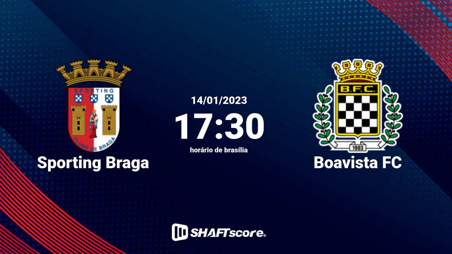 Estatísticas do jogo Sporting Braga vs Boavista FC 14.01 17:30