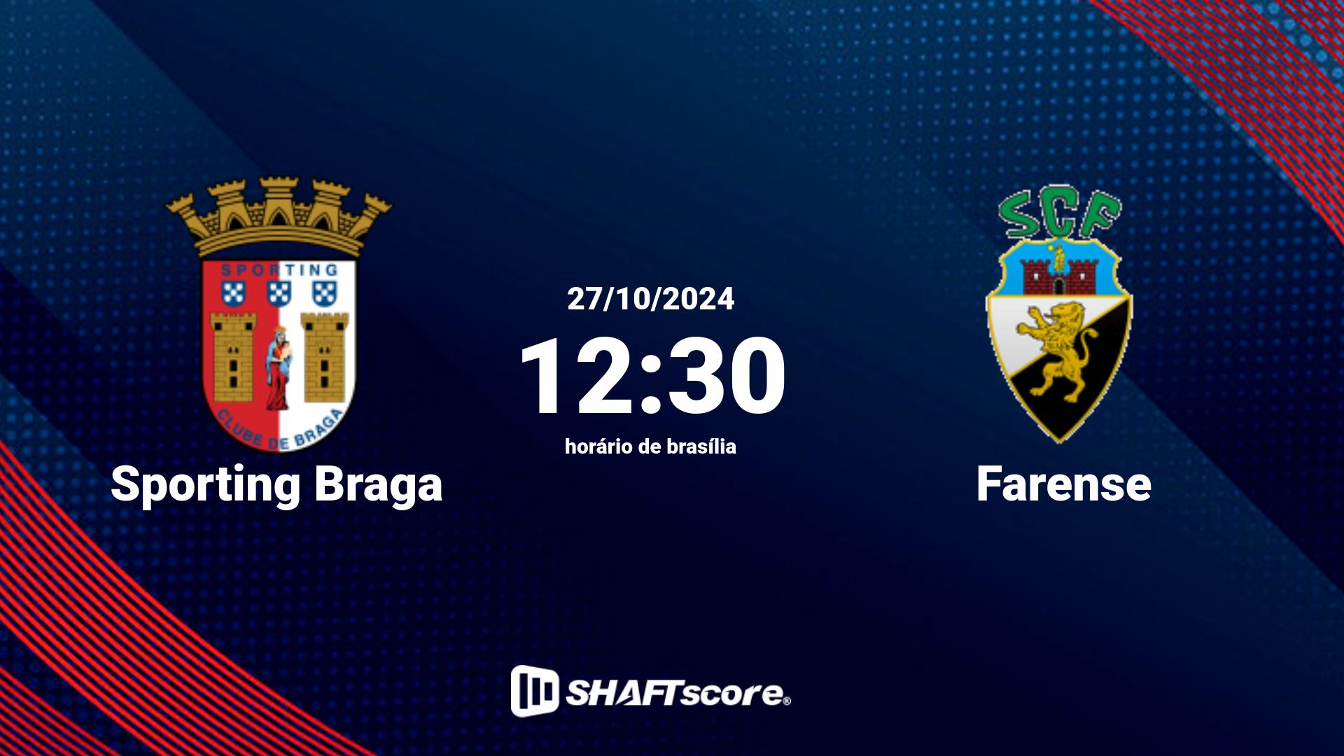 Estatísticas do jogo Sporting Braga vs Farense 27.10 12:30