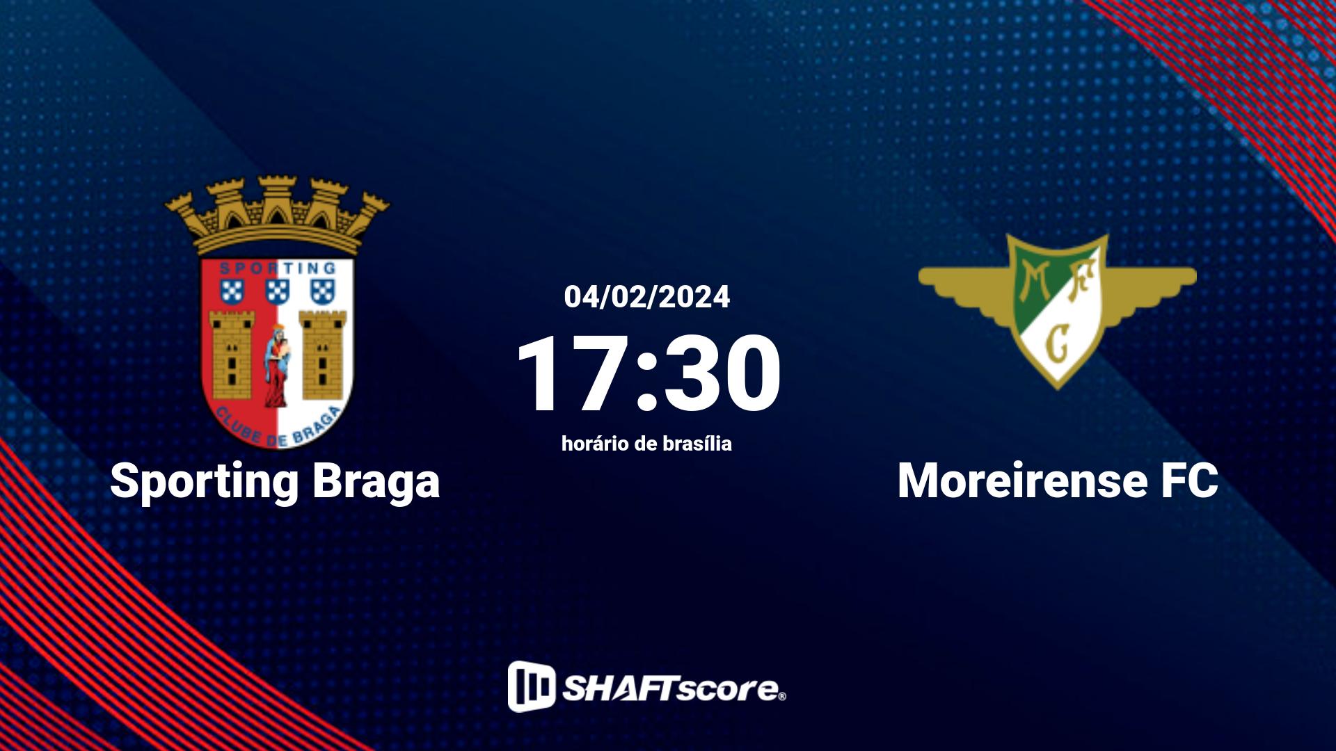 Estatísticas do jogo Sporting Braga vs Moreirense FC 04.02 17:30