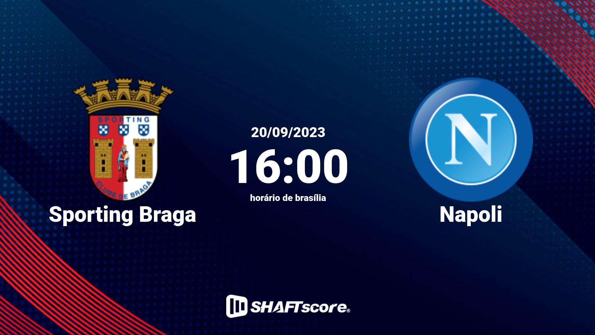Estatísticas do jogo Sporting Braga vs Napoli 20.09 16:00