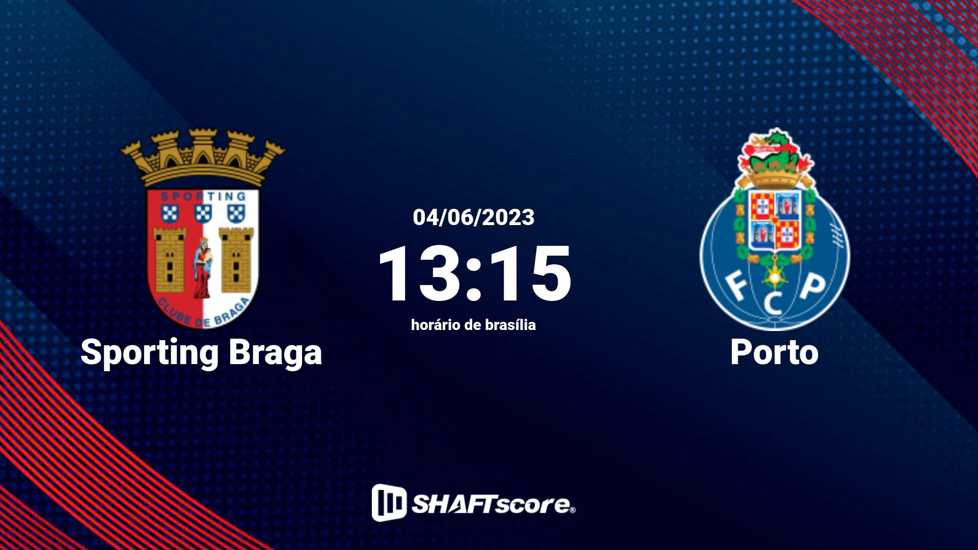 Estatísticas do jogo Sporting Braga vs Porto 04.06 13:15