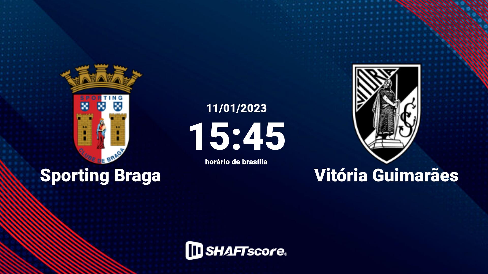 Estatísticas do jogo Sporting Braga vs Vitória Guimarães 11.01 15:45