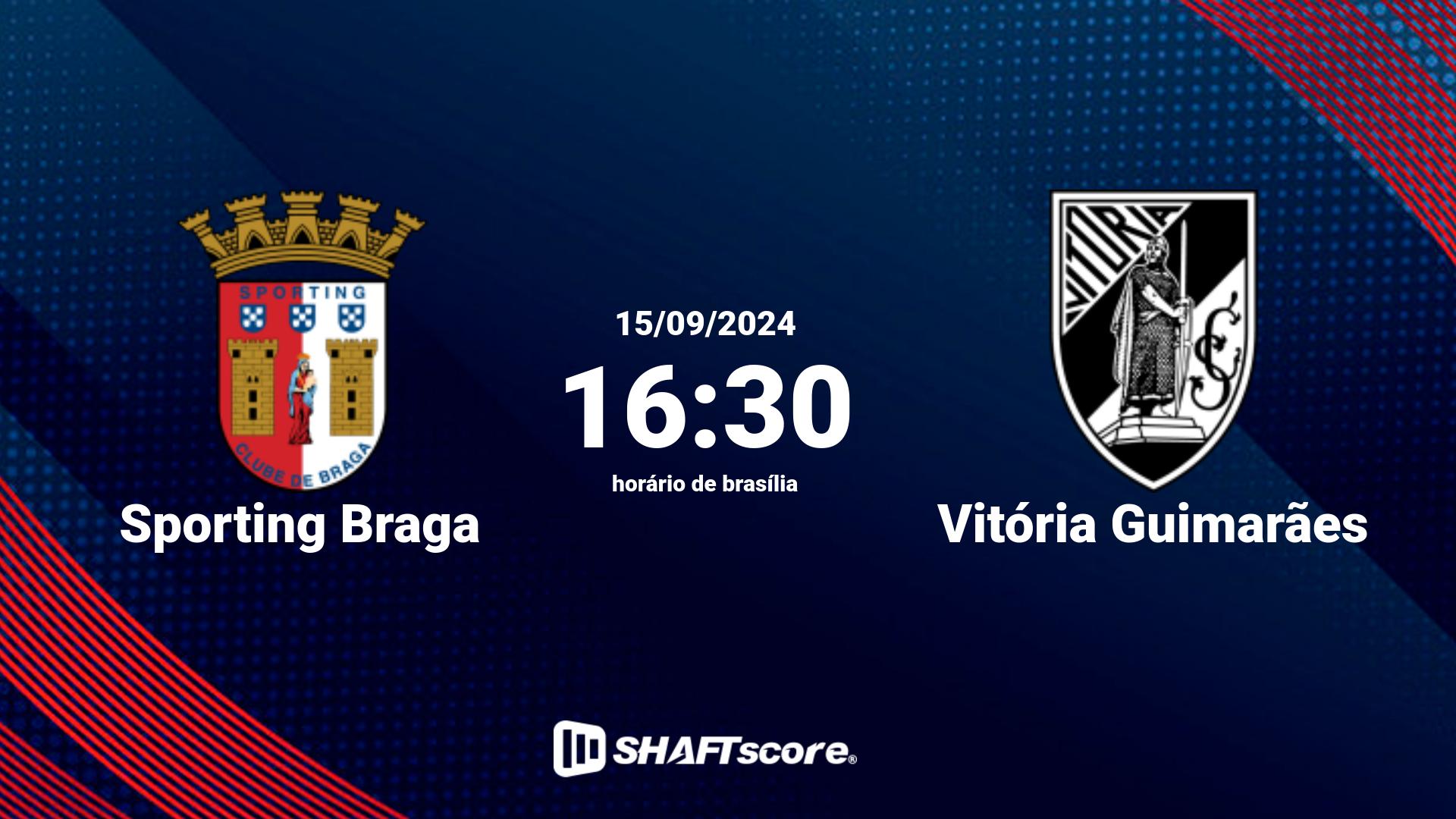 Estatísticas do jogo Sporting Braga vs Vitória Guimarães 15.09 16:30