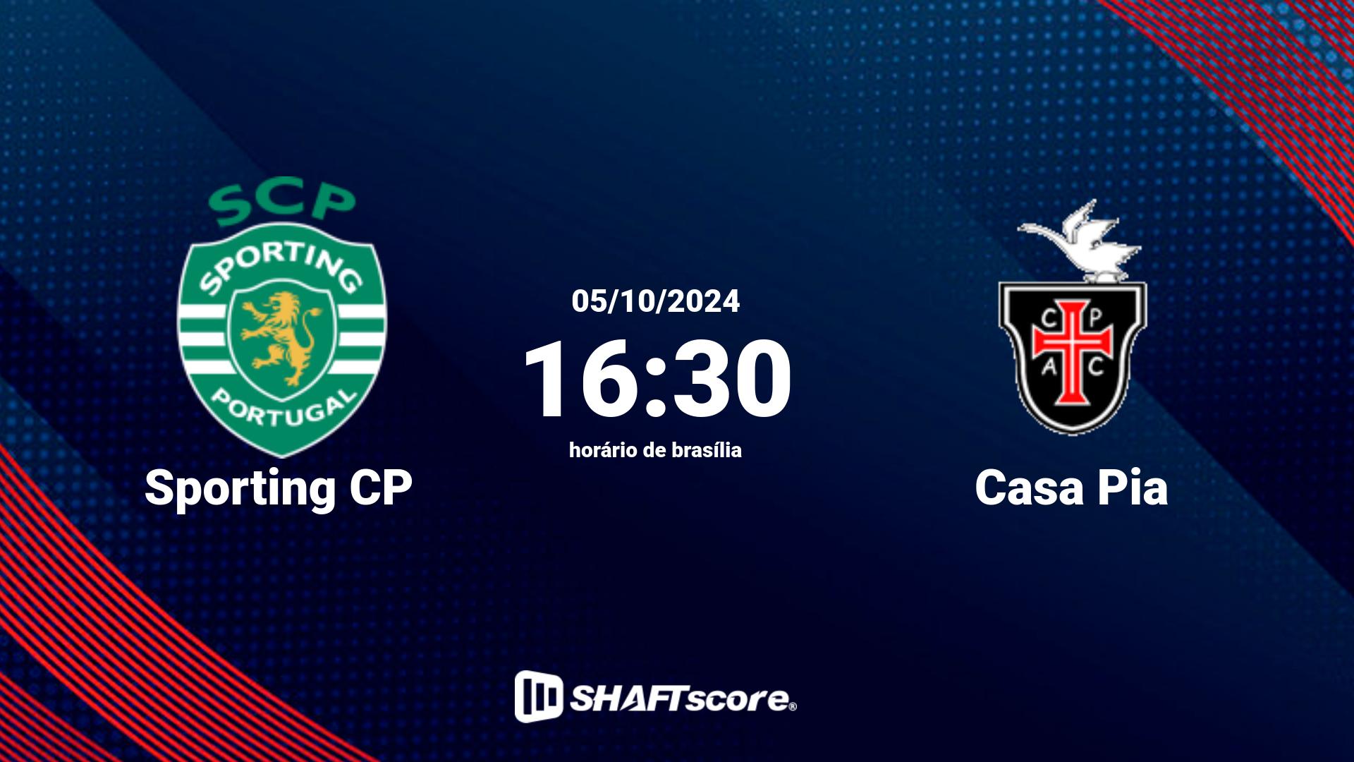 Estatísticas do jogo Sporting CP vs Casa Pia 05.10 16:30