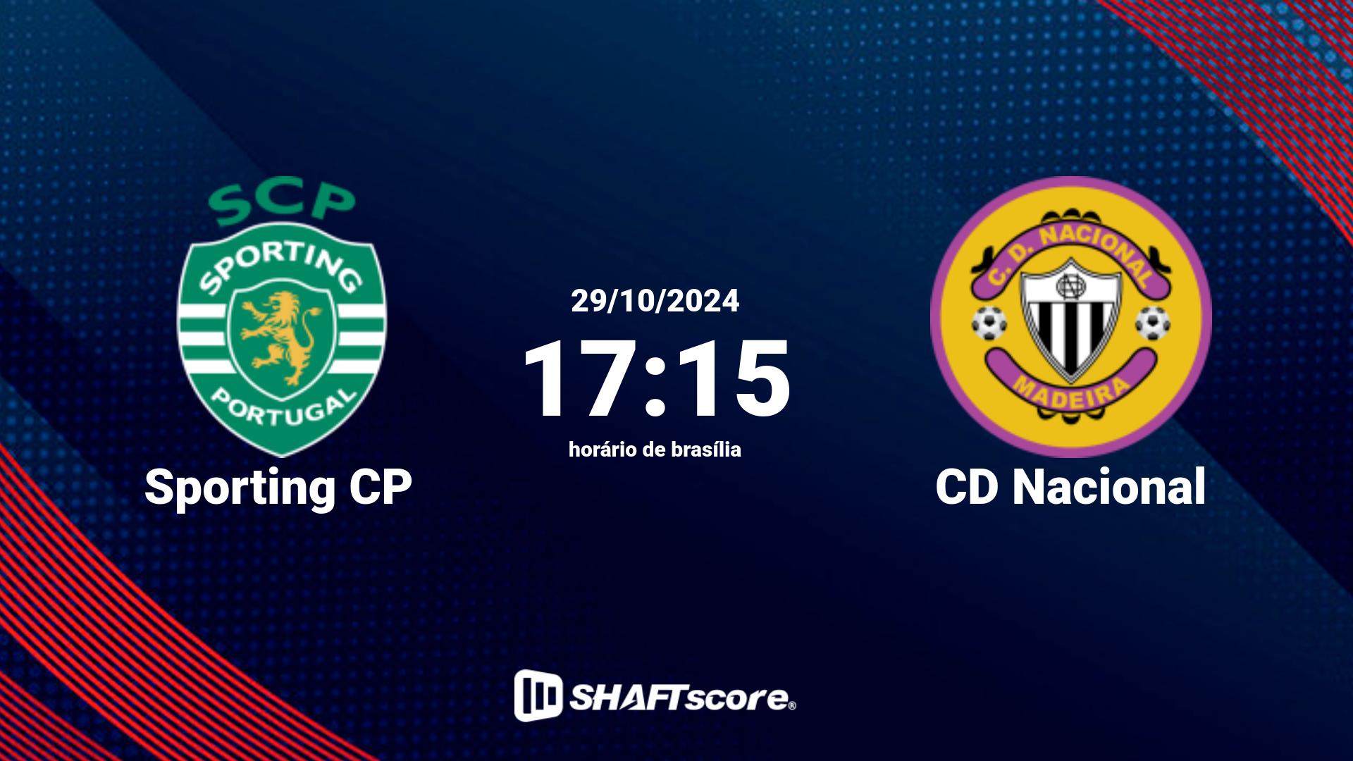 Estatísticas do jogo Sporting CP vs CD Nacional 29.10 17:15