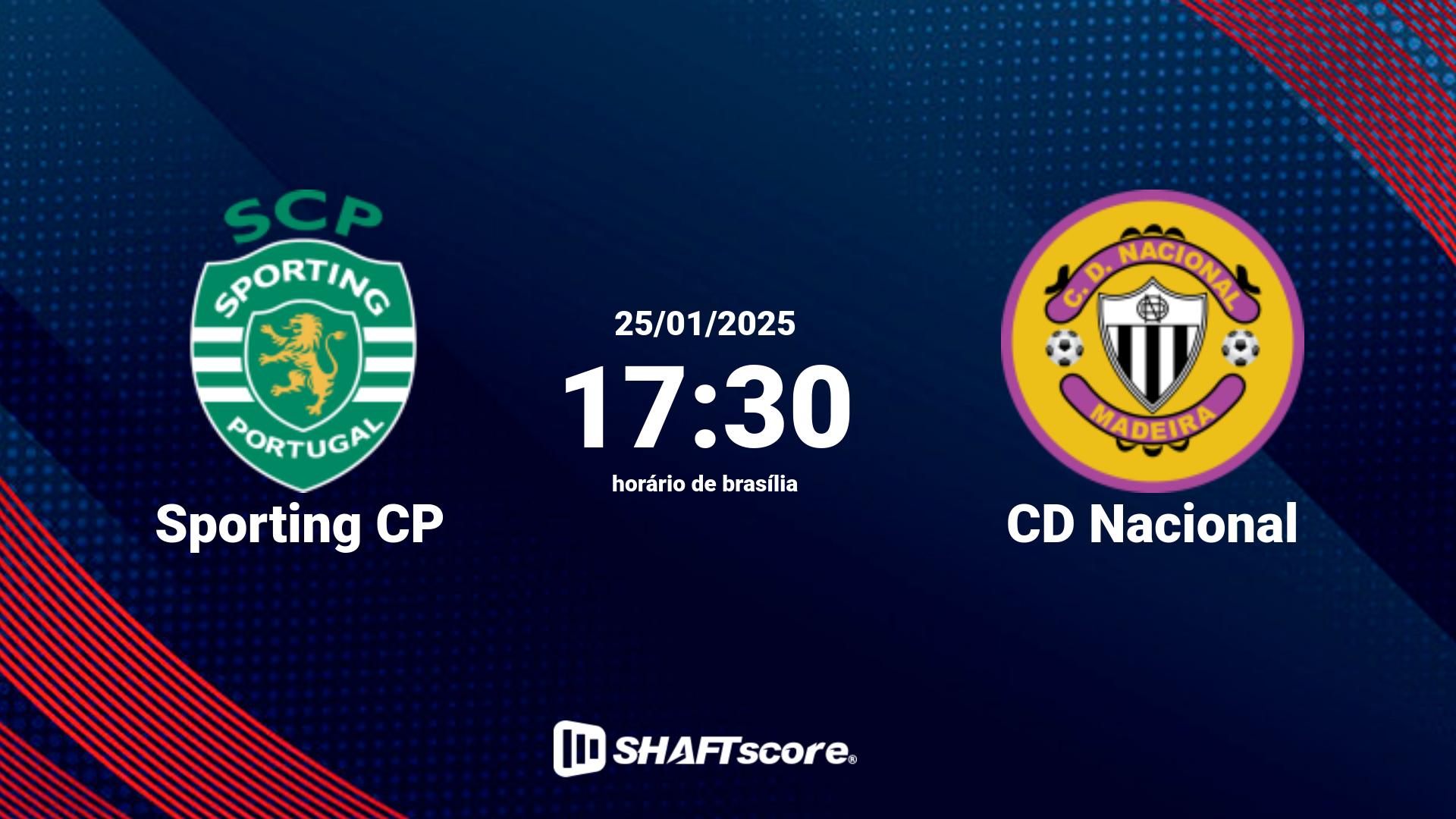 Estatísticas do jogo Sporting CP vs CD Nacional 25.01 17:30